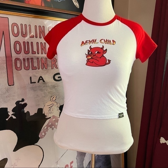 Spill The Tea London: Devil Child Fire Ice Cream Cone Crop Top Size M - Picture 9 of 9